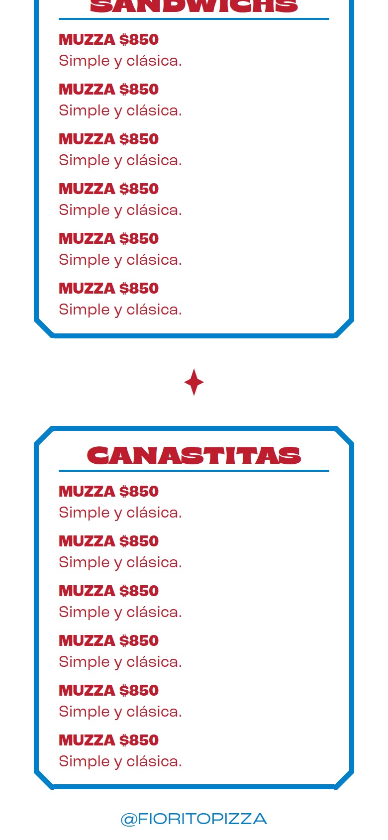 Fiorito menu